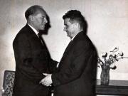 Întâlnirea lui Nicolae Ceauşescu cu Samuil Mikunis şi Moshe Sneh, membri ai C.C. al P.C. din Israel. (1 X 1966)