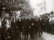 Conducătorii de partid şi de stat în mijlocul studenţilor de la Politehnică, cu prilejul deschiderii noului an de învăţământ superior. (3 X 1966)