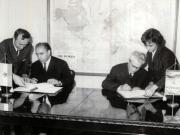 Semnarea protocolului privind livrările reciproce de mărfuri pe anul 1967 între România şi Iugoslavia (1 XI 1966)