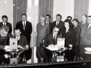 Semnarea Protocolului privind schimbul de mărfuri şi plăţile pe anul 1967 între România şi Albania. (6 XII 1966)