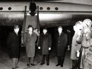 Aspect de la întoarcerea din Japonia a delegaţiei C.C. al P.C.R., condusă de Mihai Dalea. (10 XII 1966)