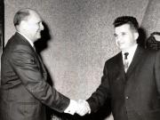 Aspect de la masa oferită de Nicolae Ceauşescu cu prilejul vizitei delegaţiei Partidului Comunist din Venezuela. (12 XII 1966)