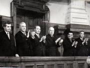 Nicolae Ceauşescu, Ion Gh. Maurer, Gheorghe Apostol şi alţi conducători de partid, în timpul desfăşurării lucrărilor Sesiunii Mari Adunări Naţionale după alegerile de la 2 martie. 13.III.1969.   (13 martie 1969).