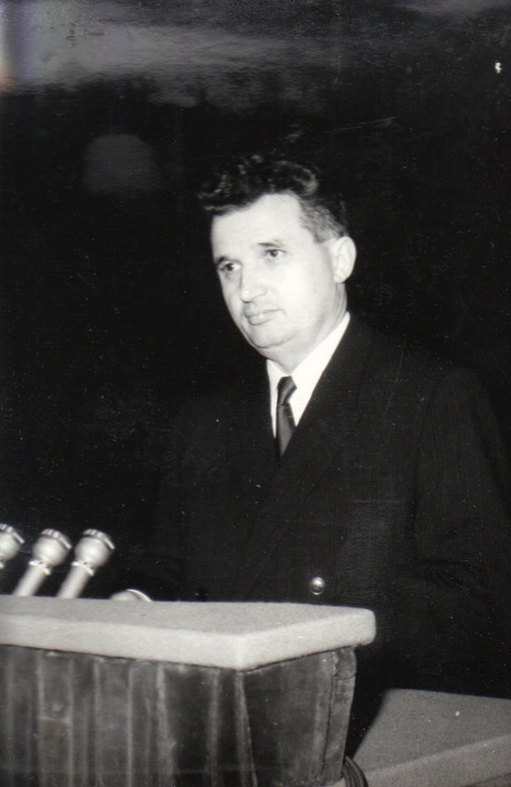 Nicolae Ceauşescu vorbind la mitingul de prietenie româno - iugoslav