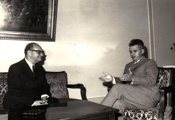 Primirea la Nicolae Ceauşescu a preşedintelui Comisiei pentru politica externă a Parlamentului austriac, Karl Czenetz.     (10  iulie 1972).