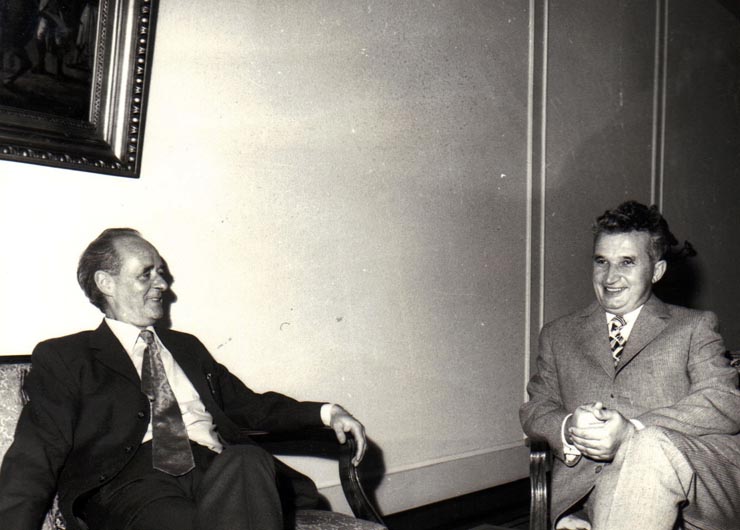 Primirea la Nicolae Ceauşescu a lui John Gollan, secretarul general al Partidului Comunist din Marea Britanie.     (13  iulie 1972).