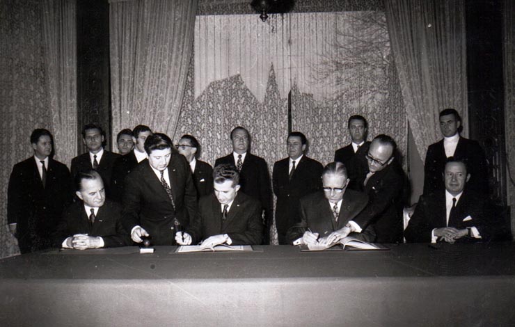 Aspecte din timpul vizitei oficiale de prietenie a lui Nicolae Ceauşescu în Luxemburg.     (octombrie 1972).