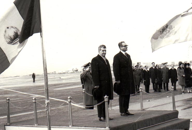 Vizita oficială de prietenie în Iran a preşedintelui Consiliului de Stat al României, Nicolae Ceauşescu împreună cu Elena Ceauşescu.    (ianuarie 1973).