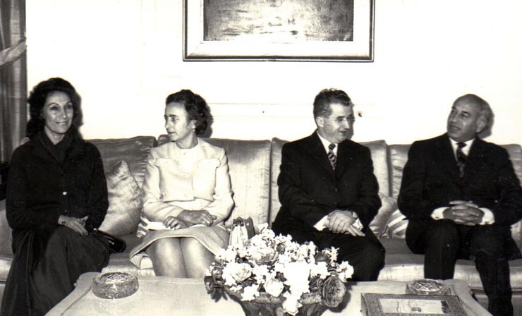 Aspecte din timpul vizitei oficiale de prietenie a preşedintelui Consiliului de Stat al României, Nicolae Ceauşescu împreună cu Elena Ceauşescu în Pakistan.(ianuarie 1973).