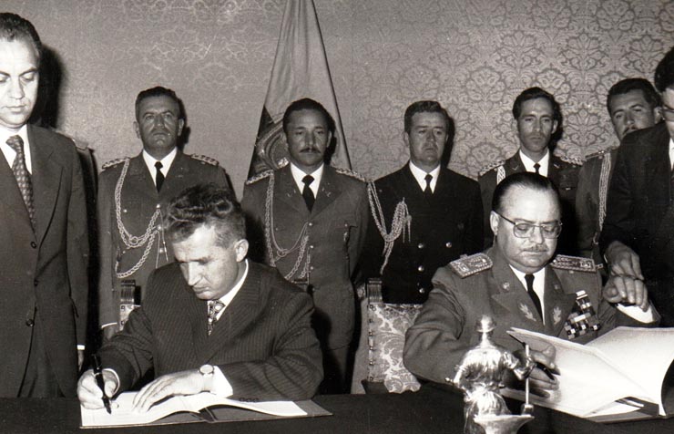 Aspecte din timpul vizitei oficiale de prietenie a preşedintelui Consiliului de Stat al României, Nicolae Ceauşescu, în Ecuador.      (14-16 septembrie 1973).