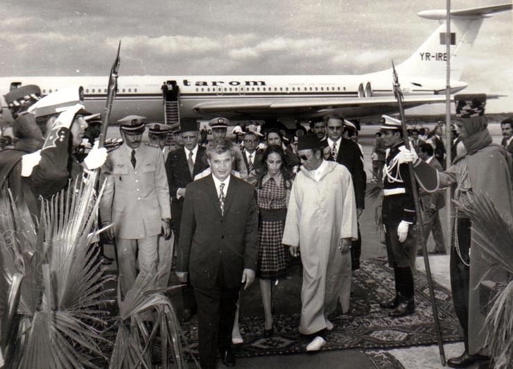 Aspecte din timpul vizitei oficiale de prietenie a preşedintelui Consiliului de Stat al României, Nicolae Ceauşescu în Maroc.     (septembrie 1973).