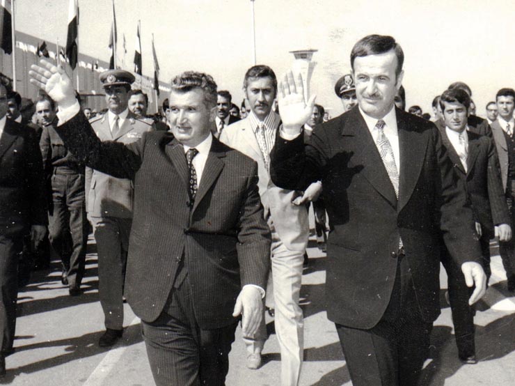 Aspecte din timpul vizitei oficiale de prietenie a preşedintelui Consiliului de Stat al R.S.R., Nicolae Ceauşescu, în Siria.     (17-19.II.1974).