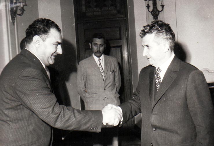 Întâlnirea lui Nicolae Ceauşescu, în timpul vizitei oficiale în Irak, cu Habib Mohamed Kerim, secretar general al Partidului Democratic al Kurdinstanului.(20-21.II.1974).