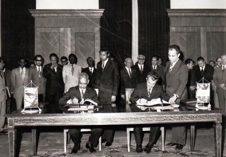 Aspecte din timpul vizitei oficiale de prietenie în România a preşedintelui Republicii Islamice Mauritania, Moktar Ougd Daddah.      (25 iunie 1974).