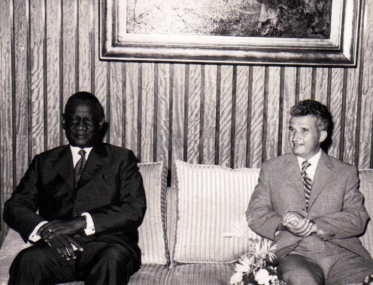 Aspecte din timpul vizitei oficiale de prietenie în România a preşedintelui Republicii Siera Leone, dr. Siaka Probin Stevens.        (19-24 iulie 1974).