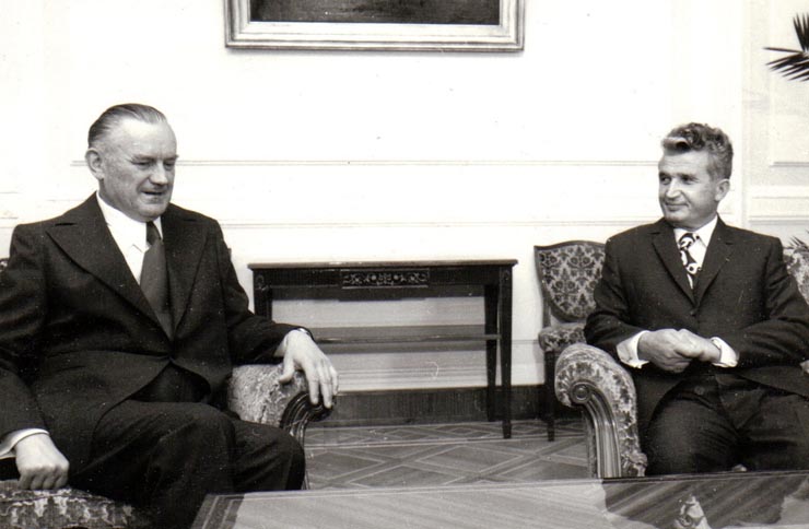 Primirea la Nicolae Ceauşescu a preşedintelui Consiliului de Miniştri R.P. Polone, Piotr Iaroszewicz.(26 iulie 1974).