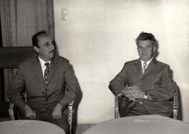 Primirea şefului delegaţiei Republicii Cuba, care a participat la festivităţile împlinirii a 30 de ani de la eliberarea României de sub dominaţia hitleristă.   (25 august 1974).