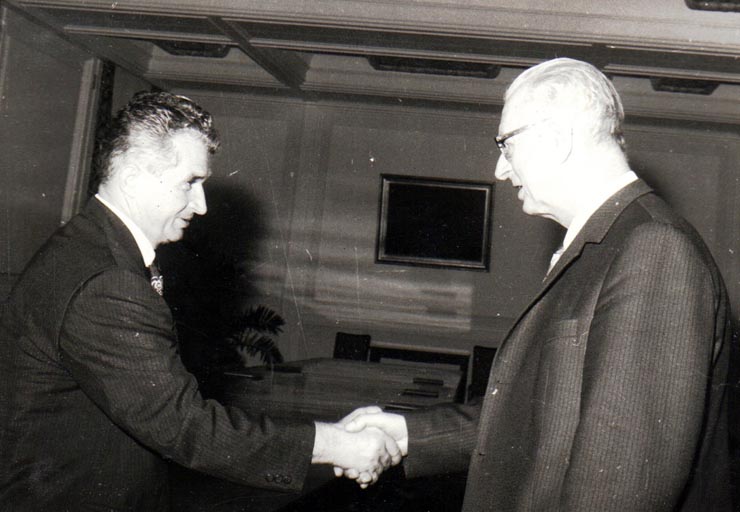 Primirea preşedintelui Partidului Comunist din Luxemburg, Dominique Urbany.  (26 august 1974).