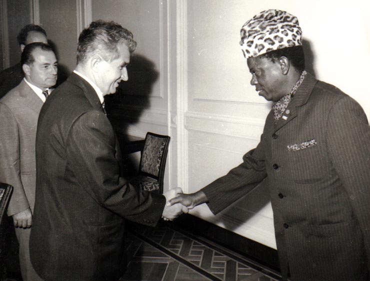 Primirea delegaţiei de partid şi guvernamentale a Republicii Zair, condusă de Ileo Songoamba. (26 august 1974).