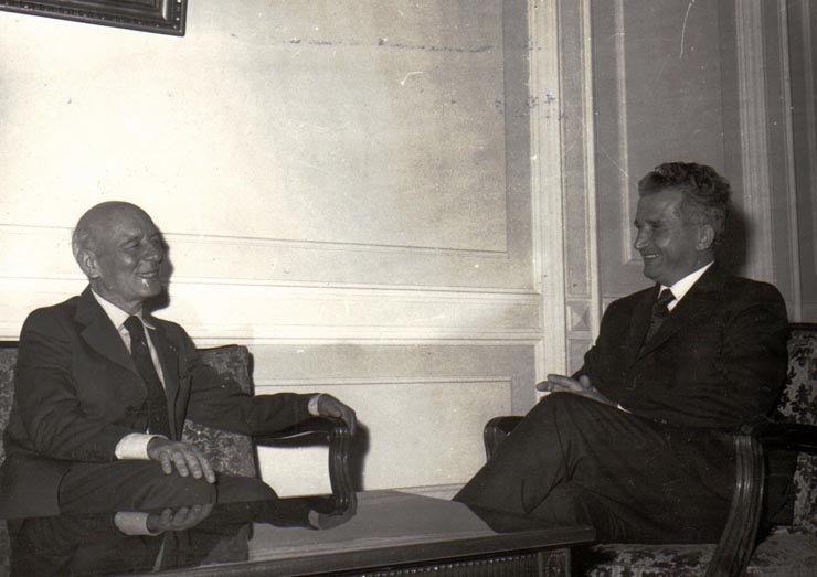 Primirea lui Gioncarlo Pajetta, membru al Direcţiei al Biroului Politic şi al Secretariatului Partidului Comunist Italian.(30 august 1974).