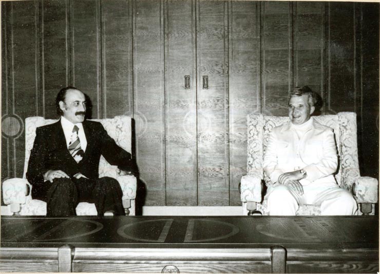 Primirea, în staţiunea Neptun, a secretarului general al Partidului Baas Arab Socialist din Liban, Assem Kansou, care a făcut o vizită în România la invitaţia C.C. al P.C.R.(20.VII.1977)