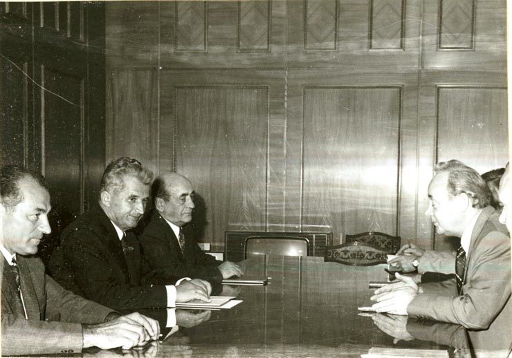 Primirea delegaţiei sindicatelor din R.D. Germania, condusă de Henry Tisch.(2.XI.1977)