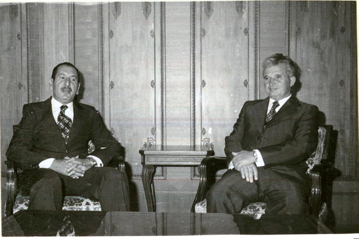 Primirea şeicului din Kuweit, şeicul Jaber-Al-Ali Al-Salem Al Sabah, vicepreşedintele Guvernului Statului Kuweit.(10.IX:1977)