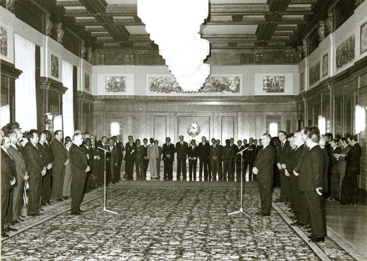 Primirea de către Nicolae Ceauşescu a şefilor misiunilor diplomatice cu prilejul Anului Nou şi a celei de a XXX-a aniversări a proclamării Republicii.(30.XII.1977)