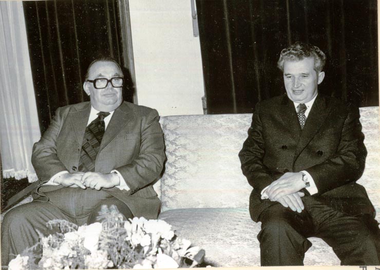 Întâlnirea lui Nicolae Ceauşescu, la Timişoara, cu Stane Dolanţ, secretar al C.E. al Prezidiului C.C. al Uniunii Comuniştilor din Iugoslavia care, la invitaţia secretarului general al partidului, face o vizită în ţara noastră.(12.II.1978)