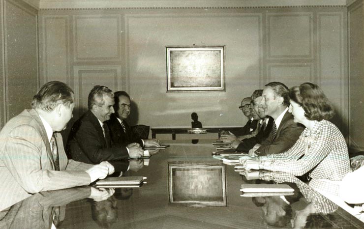 Preşedintele Nicolae Ceauşescu a primit delegaţia Apelului Creştin Democrat din Olanda condusă de Pajim Steenkamp.(2.IX.1978)