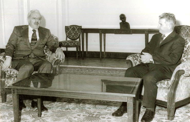 Nicolae Ceauşescu, secretar general al P.C.R., l-a primit pe Harilaos Florakis, secretar general al C.C. al P.C. din Grecia, care se află în concediu de odihnă în ţara noastră, la invitaţia C.C. al P.C.R.(27.IX.1978)