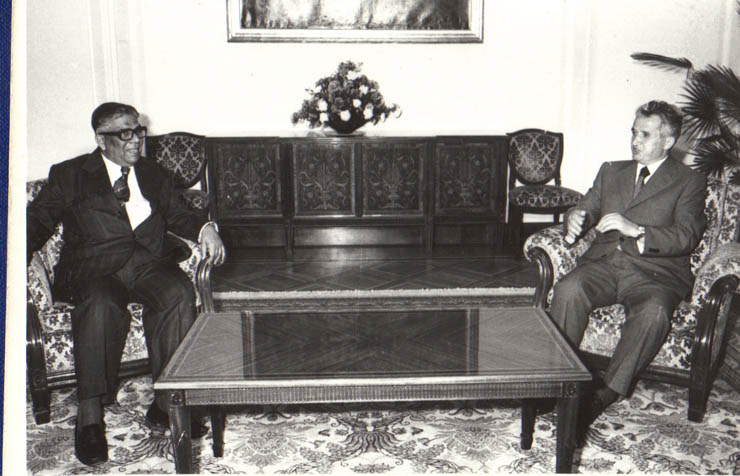 Preşedintele Nicolae Ceauşescu a primit delegaţia parlamentară indiană, condusă de K.S.Hegde, preşedintele Camerei Reprezentanţilor, care întreprinde o vizită în ţara noastră. (13.VI.1979).