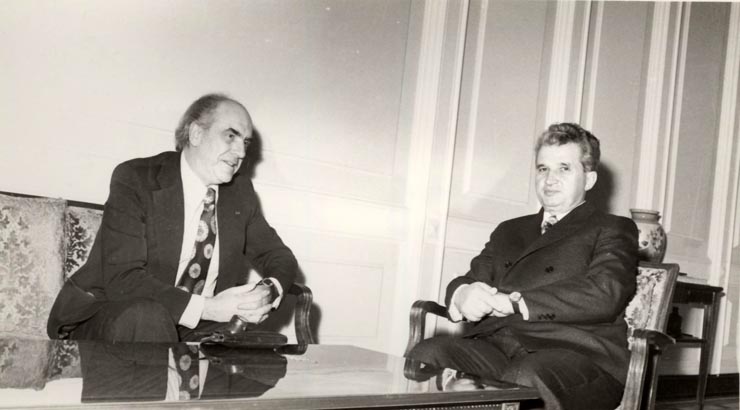 Primirea la Nicolae Ceauşescu a preşedintelui Partidului Mişcarea Socialistă Panelenă, Andreas Papandreu (5 februarie 1976).