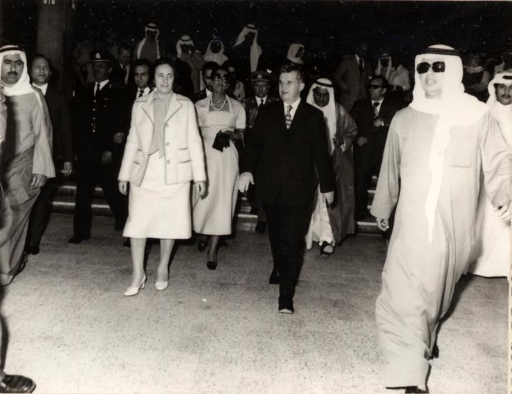 Vizita lui Nicolae Ceauşescu şi a Elenei Ceauşescu în Kuweit. La Universitatea din Kuweit (31 martie). (29-31 martie 1976)