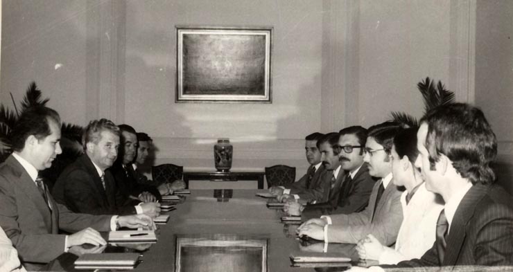 Nicolae Ceauşescu a primit pe Ramon Lobato, secretar general al Partidului Muncii din Spania. (17 mai 1976)