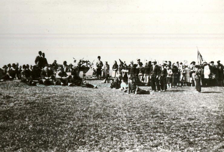 Ţărani din Oltenia pe timpul aplicării Legii reformei agrare din martie 1945.(martie 1945)