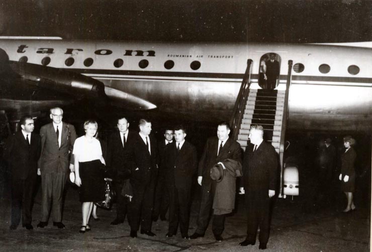 Sosirea unei delegaţii a P.C. din Finlanda, condusă de Aarne Saarinen. (5 X 1966)