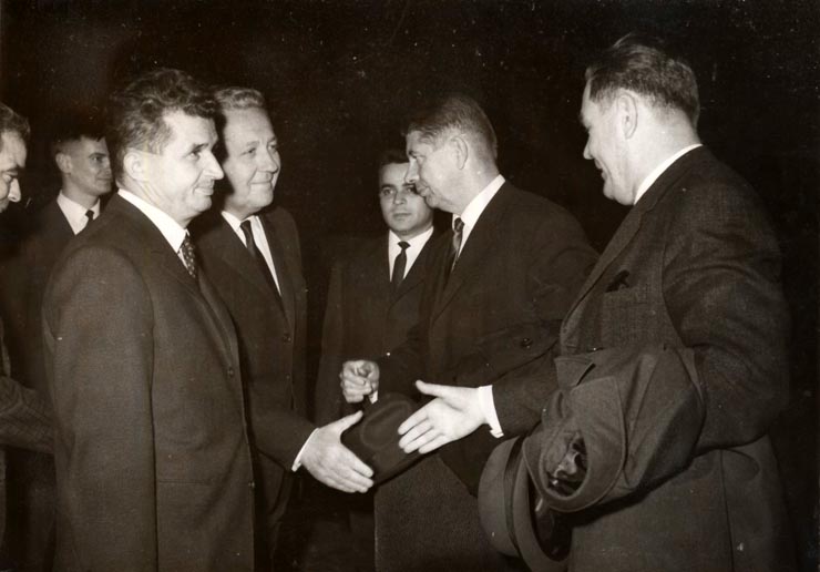 Sosirea unei delegaţii a P.C. din Finlanda, condusă de Aarne Saarinen. (5 X 1966)