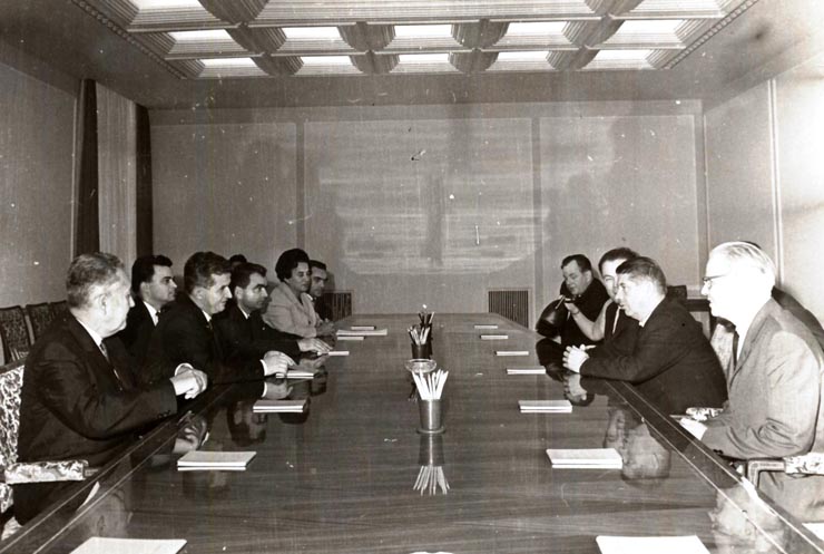 Primirea la C.C. al P.C.R. a delegaţiei P.C. din Finlanda condusă de Aarne Saarinen. (6 X 1966)