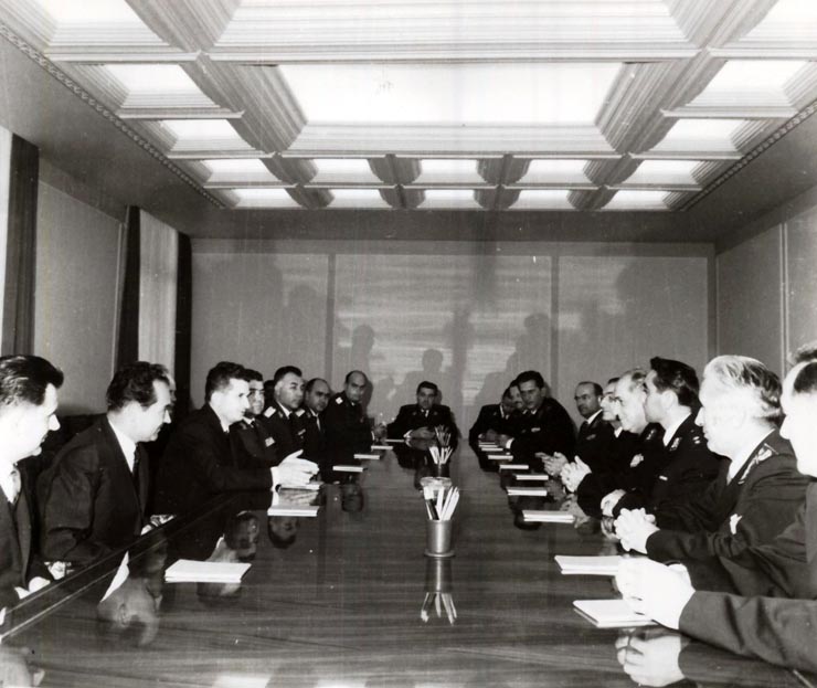 Primirea la C.C. al P.C.R. a delegaţiei militare iugoslave condusă de Ivan Gosnjak, secretar de stat pentru Apărarea Naţională a R.S.F. Iugoslavia (6 X 1966)