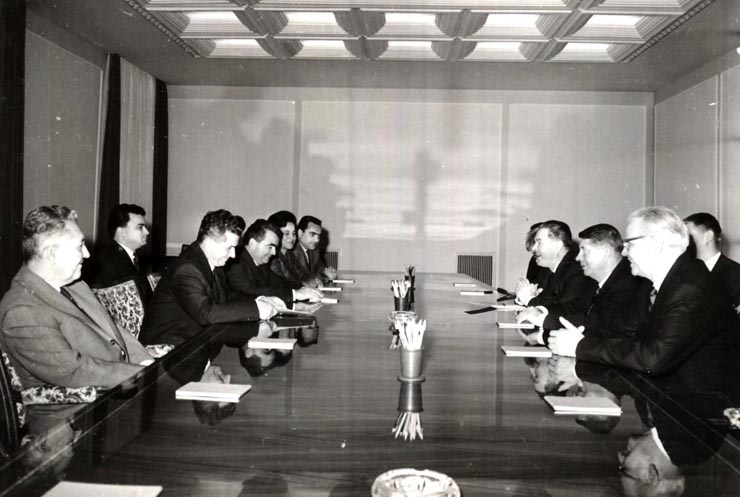 Aspect de la convorbirile ce au avut loc între delegaţiile P.C.R. şi P.C. din Finlanda. (11 X 1966)