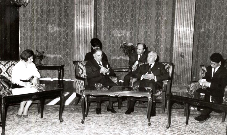 Primirea de către Ion Gheorghe Maurer a delegaţiei oficiale de ziarişti din Grecia. (24 X 1966)