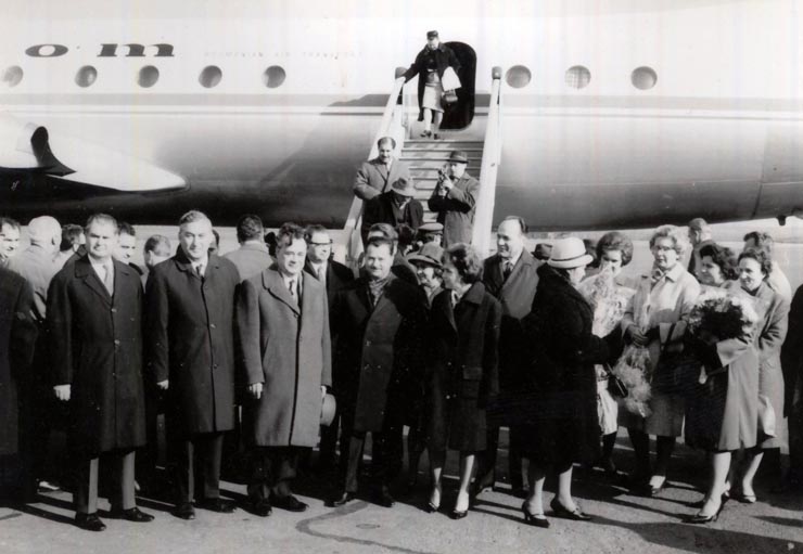 Sosirea ministrului comerţului exterior al U.R.S.S., N.S. Patolicev. (10 XI 1966)