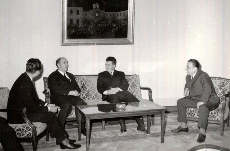 Nicolae Ceauşescu l-a primit pe Louis Saillant, secretar general al Federaţiei Sindicale Mondiale. (28 XI 1966)