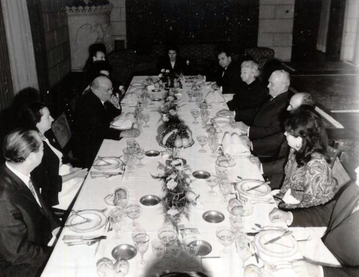 Aspect de la dejunul oferit de Bodnăraş în cinstea primarului general al Marelui Berlin, Friedrich Ebert (9 XII 1966)