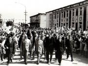 Conducători de partid şi de stat în oraşul Adjud, cu prilejul vizitei în regiunea Bacău