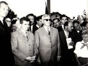 Aspect din timpul vizitei conducătorilor de partid şi de stat în regiunea Bacău (Bacău)