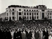 Aspect din timpul vizitei conducătorilor de partid şi de stat în regiunea Bacău (Gh. Gheorghiu-Dej)