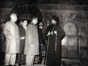 Conducătorii de partid şi de stat la Mânăstirea Neamţ, cu prilejul vizitei în regiunea Bacău 