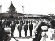 Aspect din timpul vizitei conducătorilor de partid şi de stat în regiunea Galaţi (Mărăşeşti)